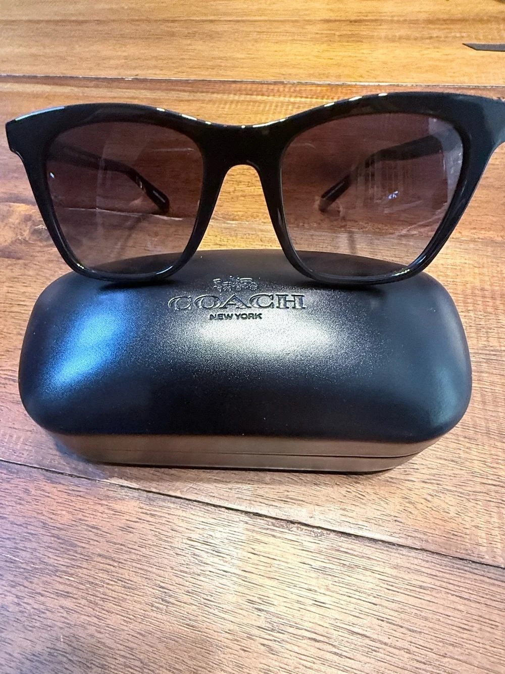 Coach Unisex Black Frame Sunglasses with Brown Tint Lenses